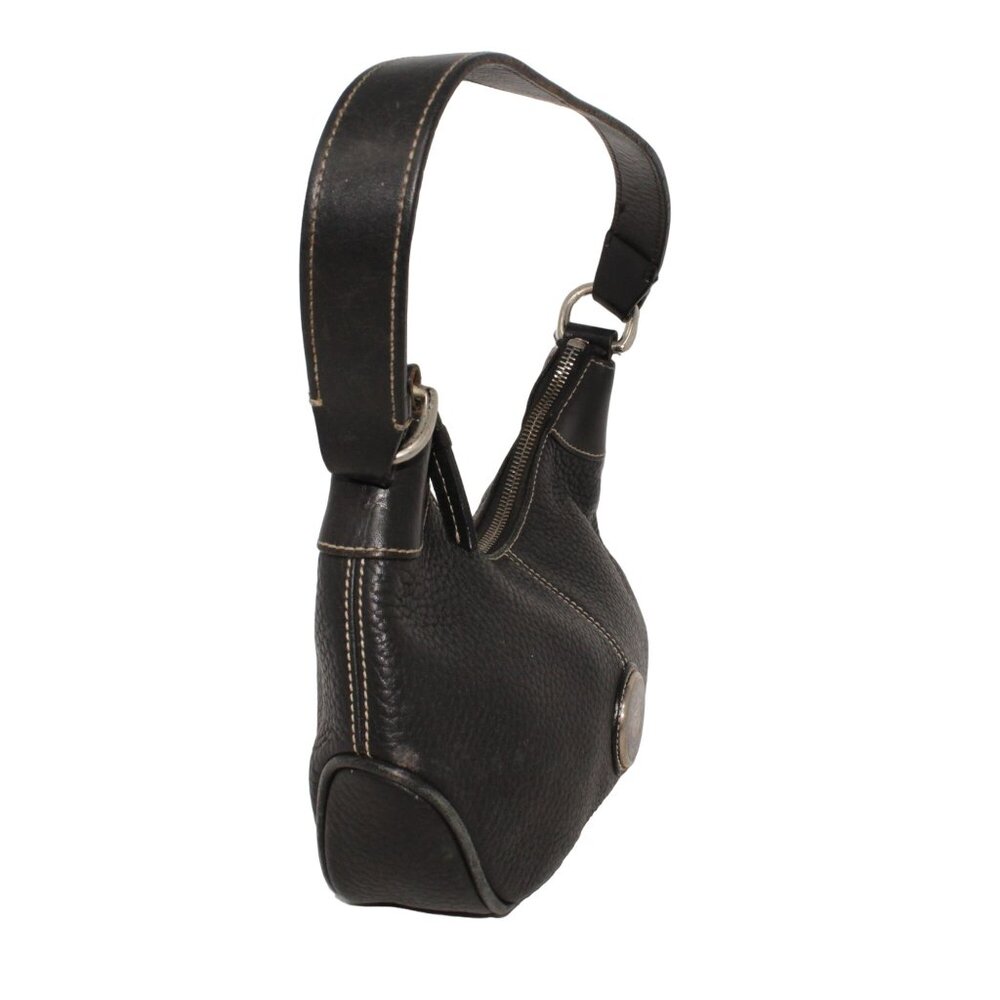 Dooney & Bourke Black Classic Daily Leather Hobo Bag Shoulder Purse Lined Zipper - Picture 3 of 10
